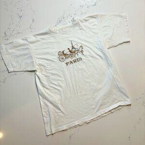 VINTAGE 90s Single-Stitch "Paris" Embroidered T-Shirt